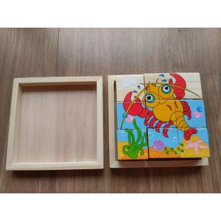 (Có ảnh thật) Ghép hình khối 3D - 9 miếng kèm khay gỗ