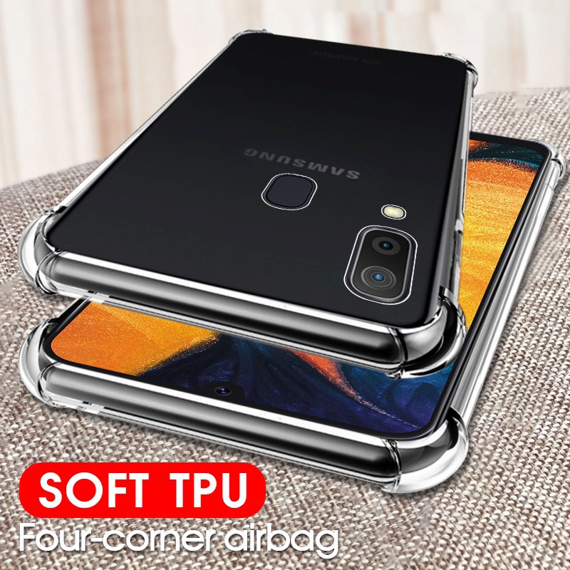 Ốp điện thoại TPU có đệm khí cho Samsung Galaxy A7 A9 2018 A50 A30 A10 M30 M20 M10 S10 S9 S8 Plus S10e Note 8 9