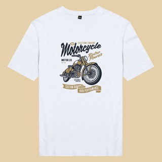 Áo thun tay ngắn unisex Chodole cho cả nam và nữ, chất liệu vải cotton in chữ Biker - Retro Power Motorcycle