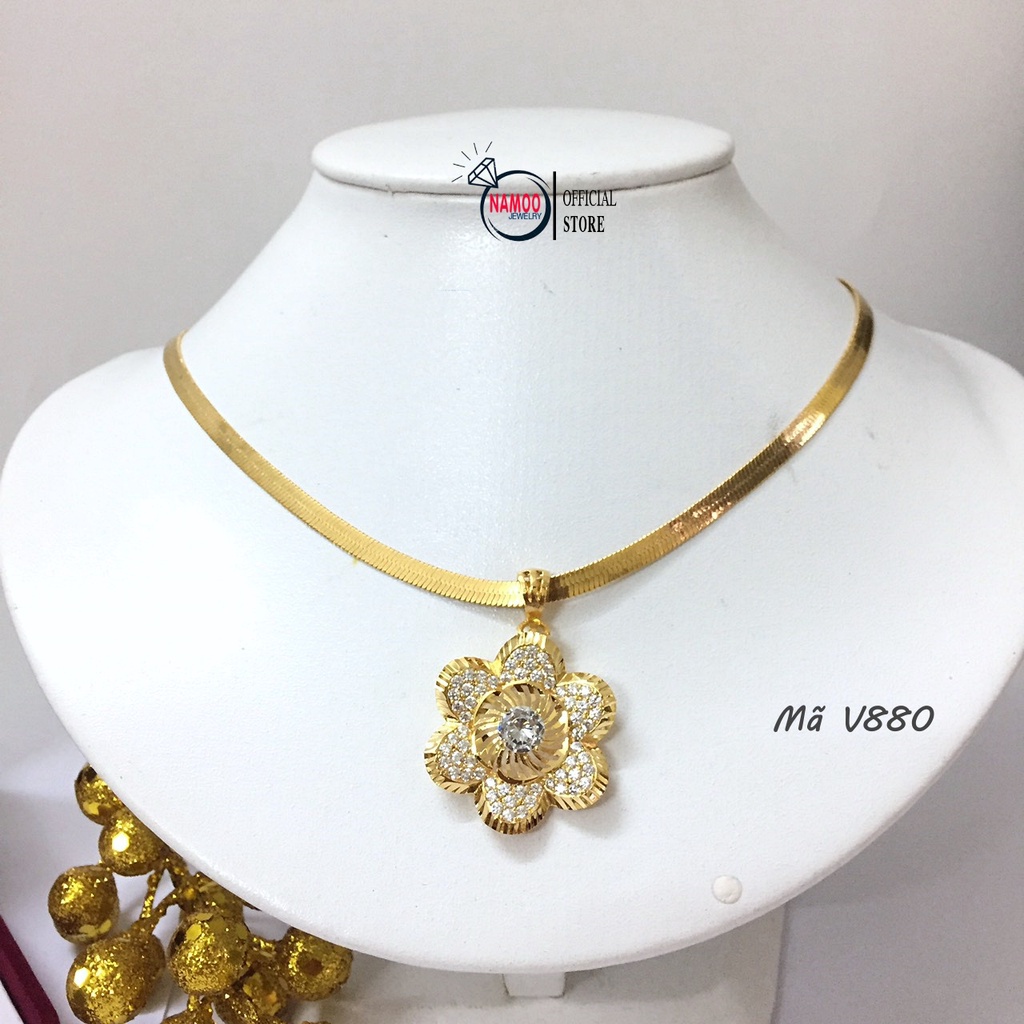 Dây Chuyền Nữ Bản Lớn V880 Đính Đá Mạ vàng