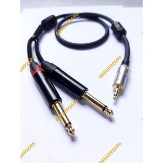 Dây tín hiệu jack 3.5mm-2 jack 6mm thẳng, độ dài 3m
