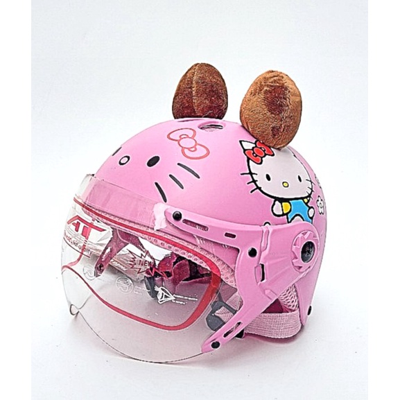 Mũ bảo hiểm trẻ em có kính hello kitty AT103KS - Phù hợp với bé từ 1 đến 3 tuổi, bé có trọng lượng dưới 16kg
