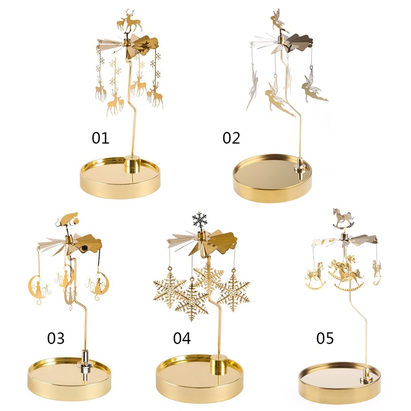 Giá Đỡ Nến Hình Hoa Tuyết / Hươu Có Thể Xoay Lãng Mạn