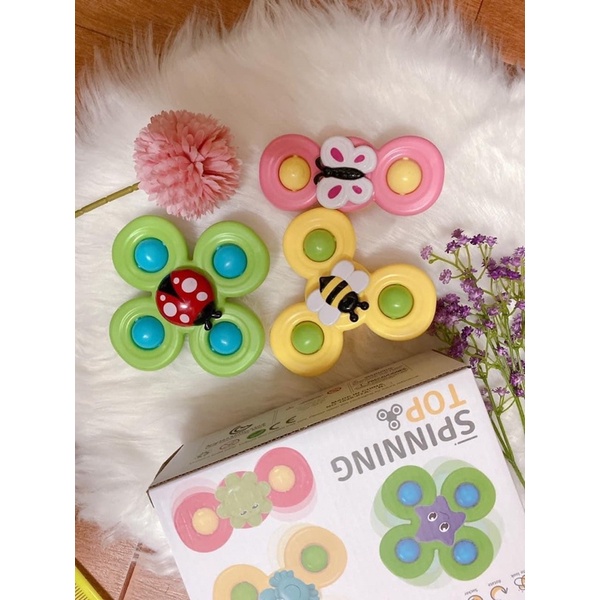 [Hàng Loại 1] Set 3 con quay spinner hình côn trùng dễ thương - đồ chơi con quay vui nhộn cho bé
