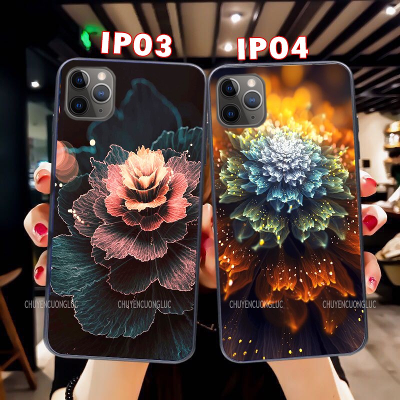[SALE] ỐP lưng kính cho iphone 12/ 12 PRO/ 12 PROMAX/ 12 MINI in hình hoa lá siêu hot
