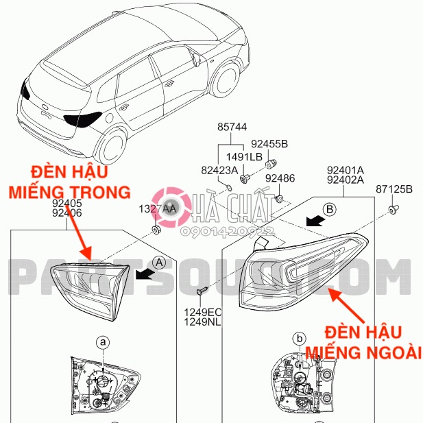 Đèn hậu KIA RONDO chính hãng 2017-2020 🚘 nhập khẩu Hàn Quốc 🎯 Bảo hành 100% là hàng chính hãng