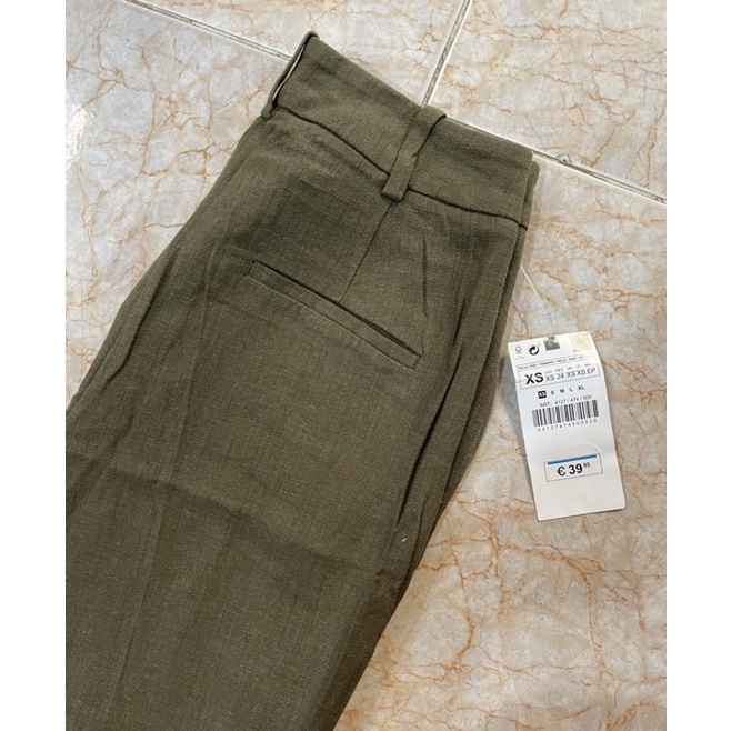 Quần Tây Zara Xuất Ống Suông Lưng Cao Size 28
