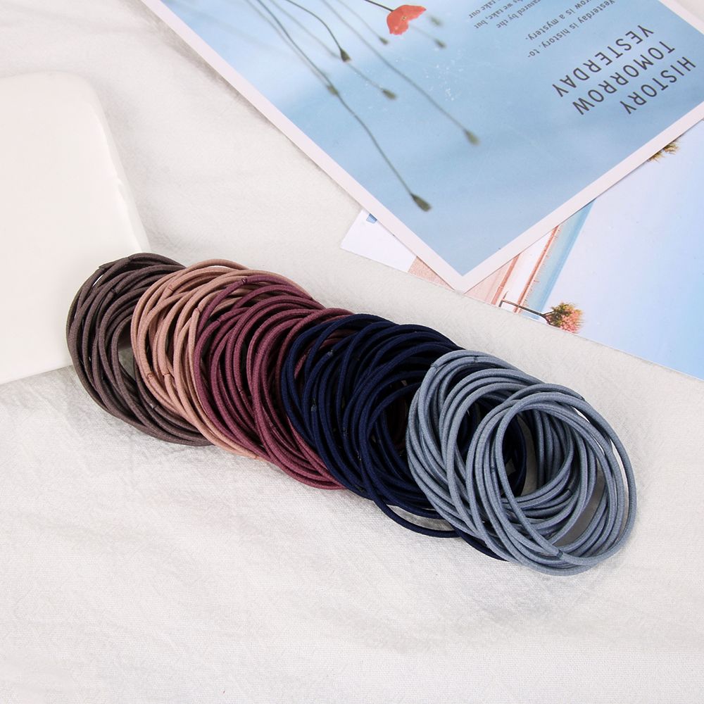 Bộ 100 dây buộc tóc co giãn đáng yêu cho nữ