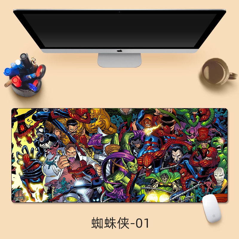 Tấm Lót Chuột Và Bàn Phím Máy Tính 700x300 In Hình Người Nhện anime Sáng Tạo