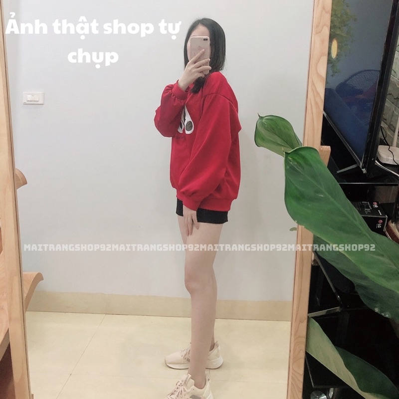 Áo sweater nữ hình gấu nằm ngủ, Áo nỉ nữ form rộng đẹp (Clip/ảnh thật) – (TTA42)