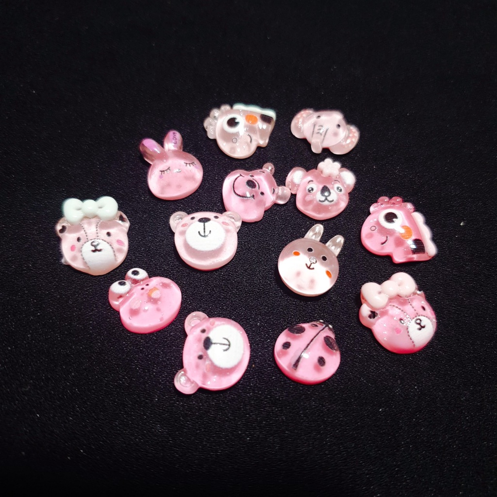 Sticker gắn dép/ nút gắn hkdesign nhiều màu chất liệu cứng size nhỏ ~1.2cm (combo 3 nút)
