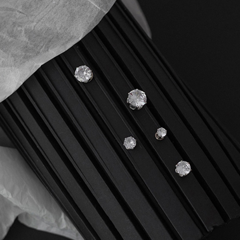 Khuyên Kẹp Tai Nam Châm Đính Đá zircon Đơn Giản Cho Nữ
