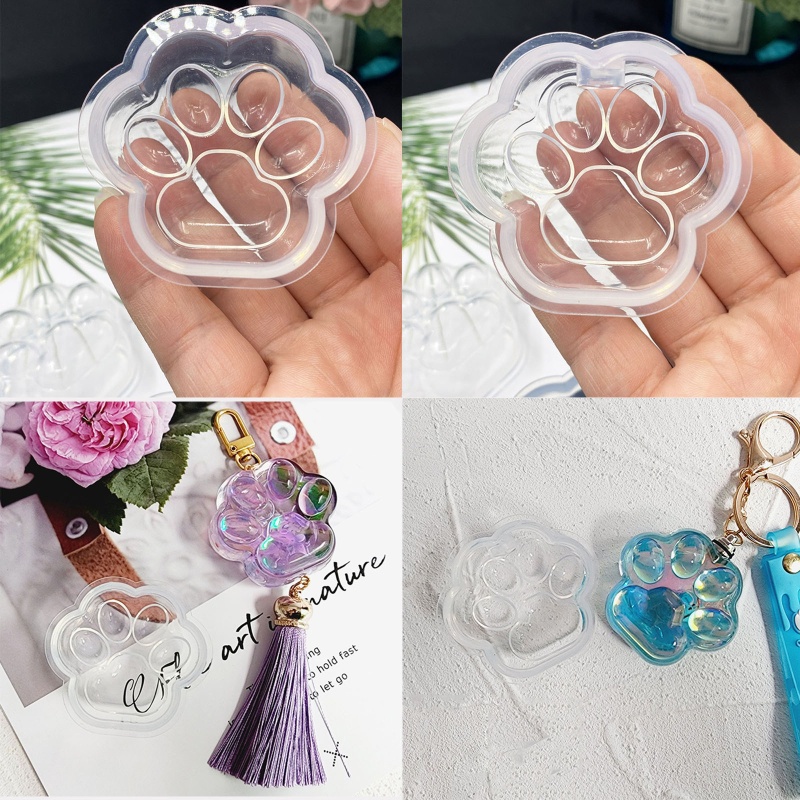 Sa Khuôn Nhựa Hình Dấu Chân Mèo Làm Trang Sức Thủ Công