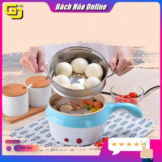 Nồi lẩu mini 2 tầng đa năng chống dính, Tặng kèm xửng hấp