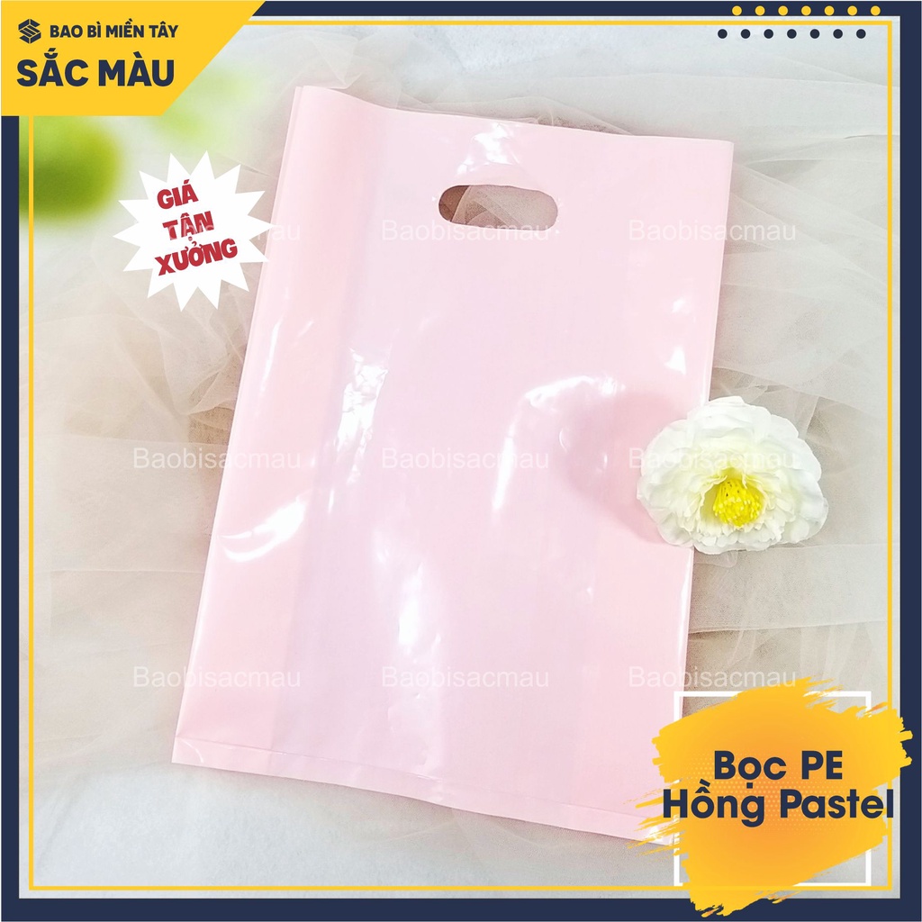 1Kg Túi Nilon PE dẻo màu hồng Pastel, trắng sữa, đen, trắng trong, cao cấp nhiều kích thước