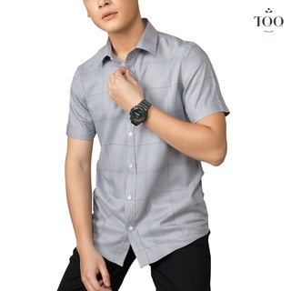 Áo sơ mi nam ngắn tay TQQ dáng Slimfit công sở K297CSC kẻ 2 màu trẻ trung