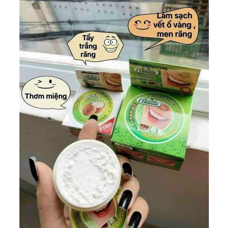 Bột trắng răng GREEN HERB kem đánh trắnrăng bột đánh trắng   răng tẩy mảng bám cao răng  hết hôi miệng.