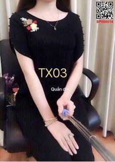 Đồ bộ thun cát hàn tay xẻ nút