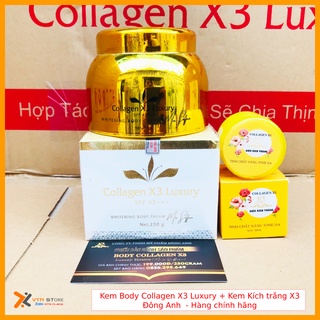 Combo Kem Body Luxury + Kích trắng Collagen X3 Luxury Đông Anh Chính Hãng