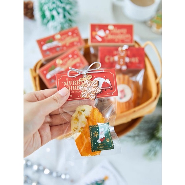 Túi Tag Đựng Bánh Kẹo Giáng Sinh Xấp 50 Bộ