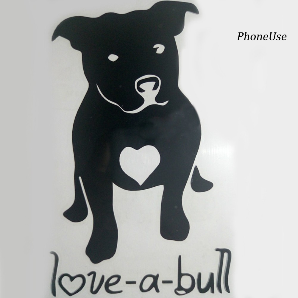 Decal hình chú chó pitbull đáng yêu trang trí xe hơi chuyên dụng