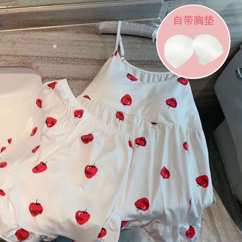 Bộ Ngủ Satin In Họa Tiết Thời Trang Hè 2021 Cho Nữ