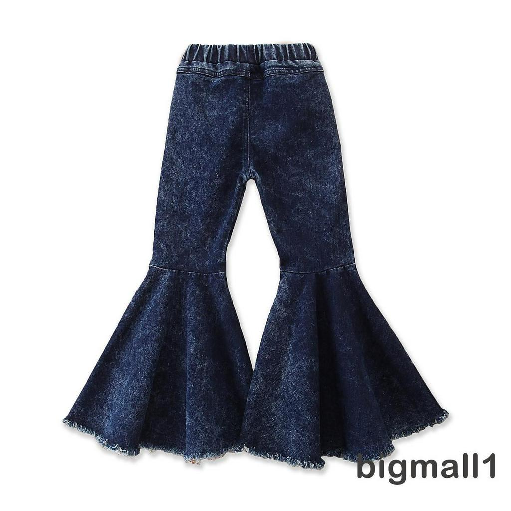 Quần Jeans Dài Ống Loe Thời Trang Cho Bé Gái 2-7 Tuổi