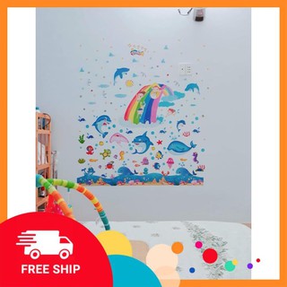 ⚡️𝗙𝗥𝗘𝗘𝗦𝗛𝗜𝗣⚡️ Decal dán tường Bé đi công viên nước