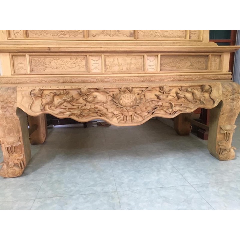 Sập thờ gỗ gụ lào chân 16cm