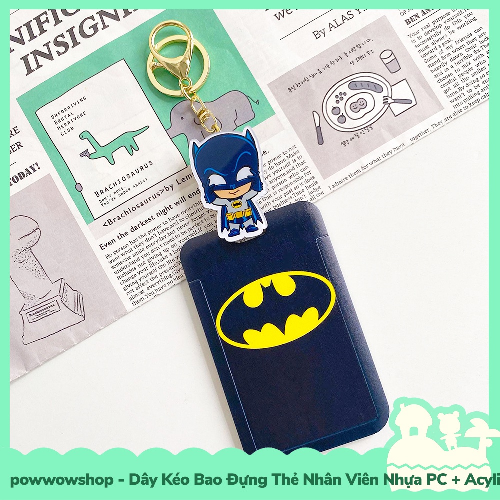 [Sẵn VN - Hỏa Tốc] Dây Kéo Bao Đựng Thẻ Nhân Viên Nhựa PC + Acrylic Phong Cách Siêu Anh Hùng Superheroes MarvDC