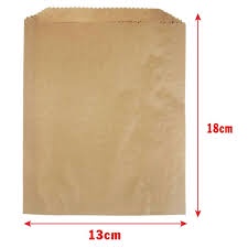 100 Túi giấy đựng khoai tây chiên Kích thước 13x18cm, túi day 18 dẹp 1 miệng MÃ SP N13