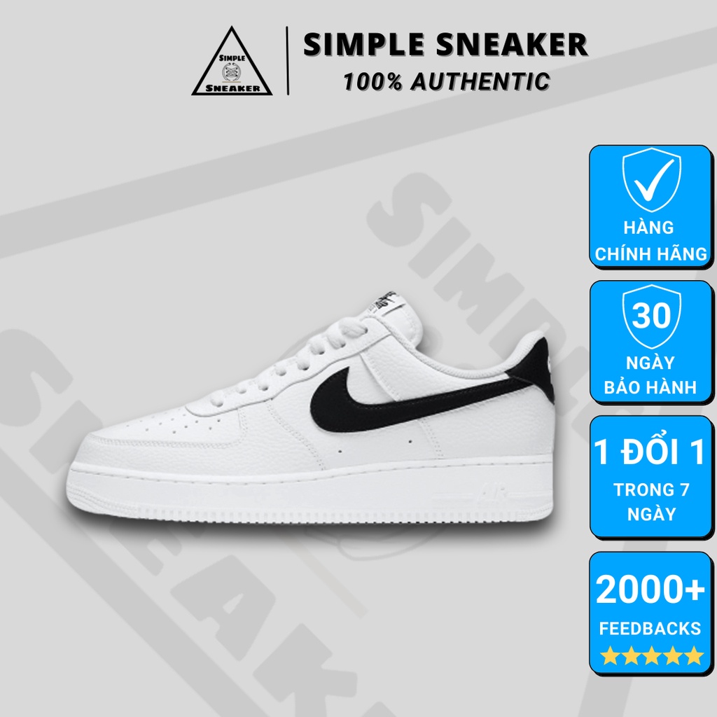 Giày Nike AF1 Chính Hãng FREESHIP Air Force 1 Auth - Giày AF1 Black Swoosh Chính Hãng Chuẩn Auth- Simple Sneaker