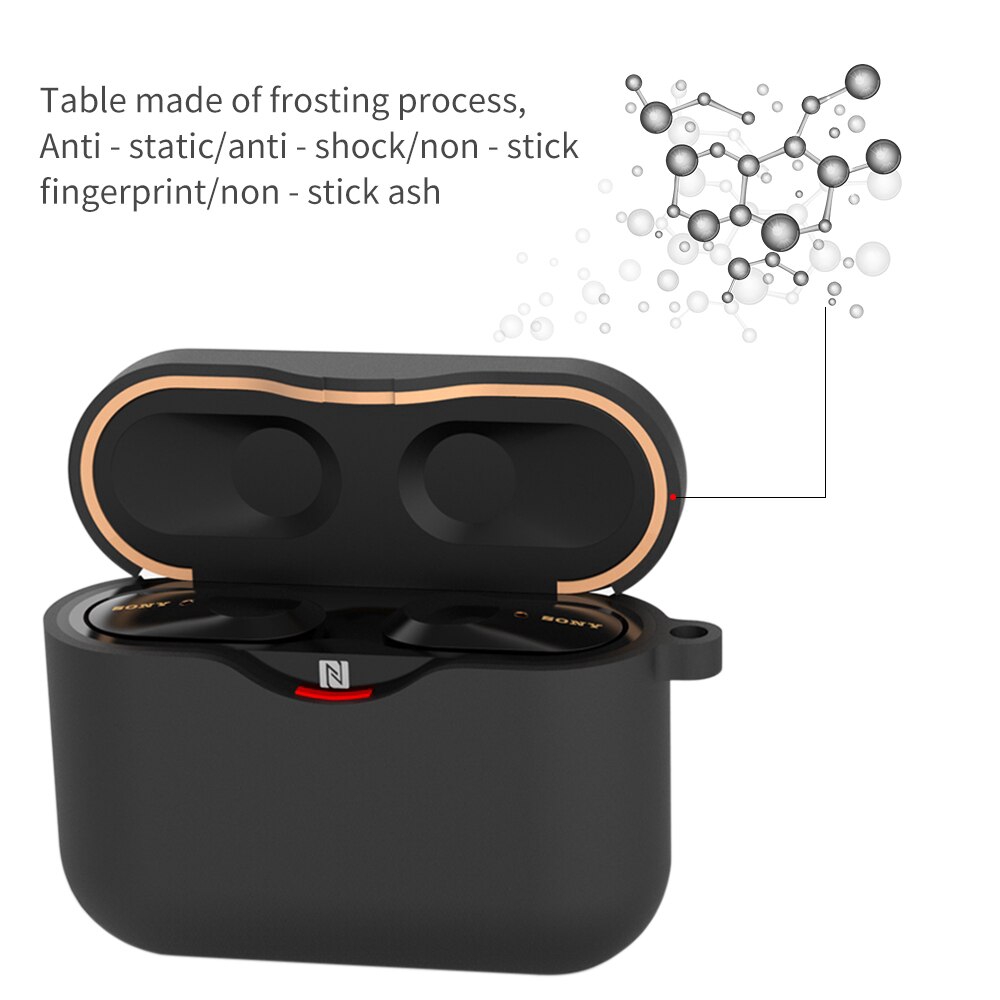 Vỏ bọc hộp đựng tai nghe không dây chất liệu silicon có móc chống mất màu sắc ngọt ngào thời trang cho SONY WF-1000XM3
