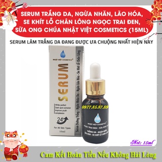 Serum trắng da, Ngừa nhăn, Lão hóa, Se khít lỗ chân lông N.gọc Trai Đen - Sữa Ong Chúa NHẬT VIỆT - 15ml