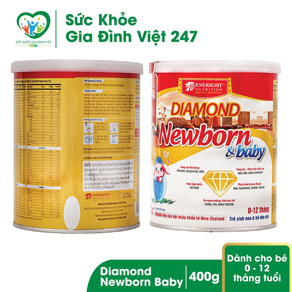 Sữa Diamond Newborn &amp; BaBy [400g] - Sữa Dinh Dưỡng Phát Triển Toàn Diện Cho Trẻ