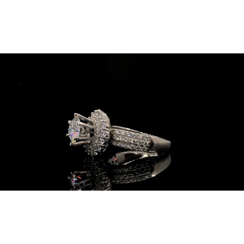 Nhẫn moissanite: Chủ Moissanite 7,2ly+ Tấm Moissanite; Bạc mạ bạh kim TUYỂN NHỮNG VIÊN MOISSANITE ĐẸP NHẤT