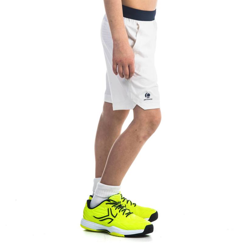 Quần short chơi tennis Decathlon ARTENGO 900 cho bé trai - Trắng