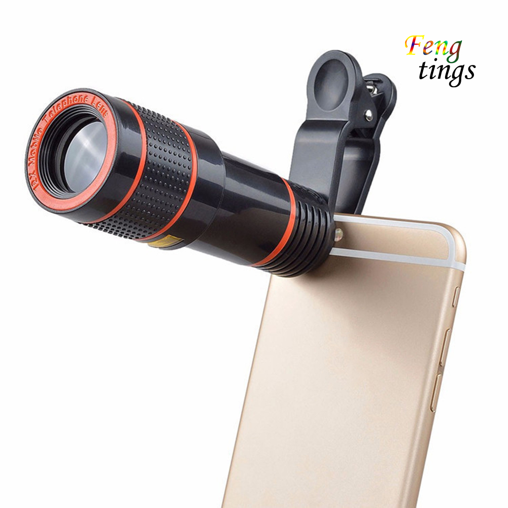 【FT】Universal 12X HD Zoom Telescope Phone Camera External Telephoto Lens with Clip