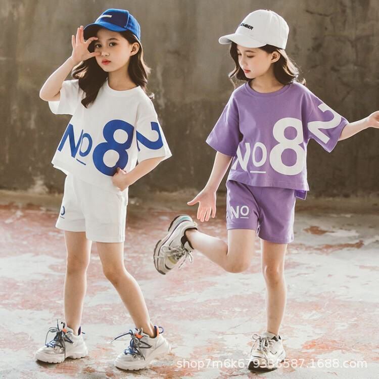 Bộ quần áo thể thao thời trang mới dành cho bé gái 2021