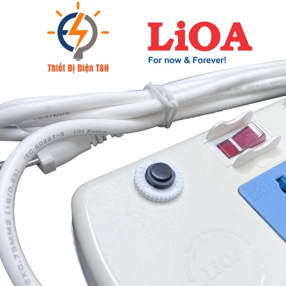 Ổ cắm điện đa năng LIOA, 2200W, 6 ổ cắm, 6 công tắc, dây dài 3M, 5M, 6DOF32WN - Thiết Bị Điện T&H