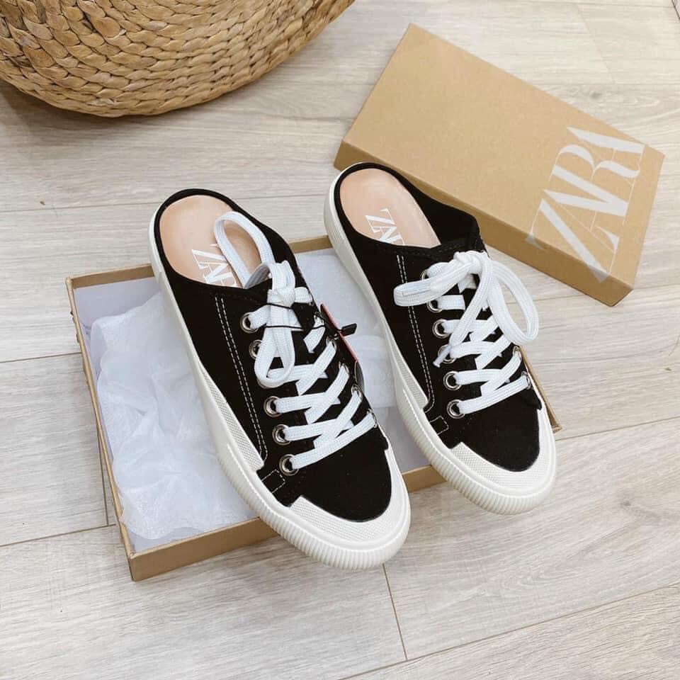 Giày sục nữ thể thao ZR Trơn chất liệu vải canvas đế cao 4 cm phong cách ulzzang hàn quốc hot 2022