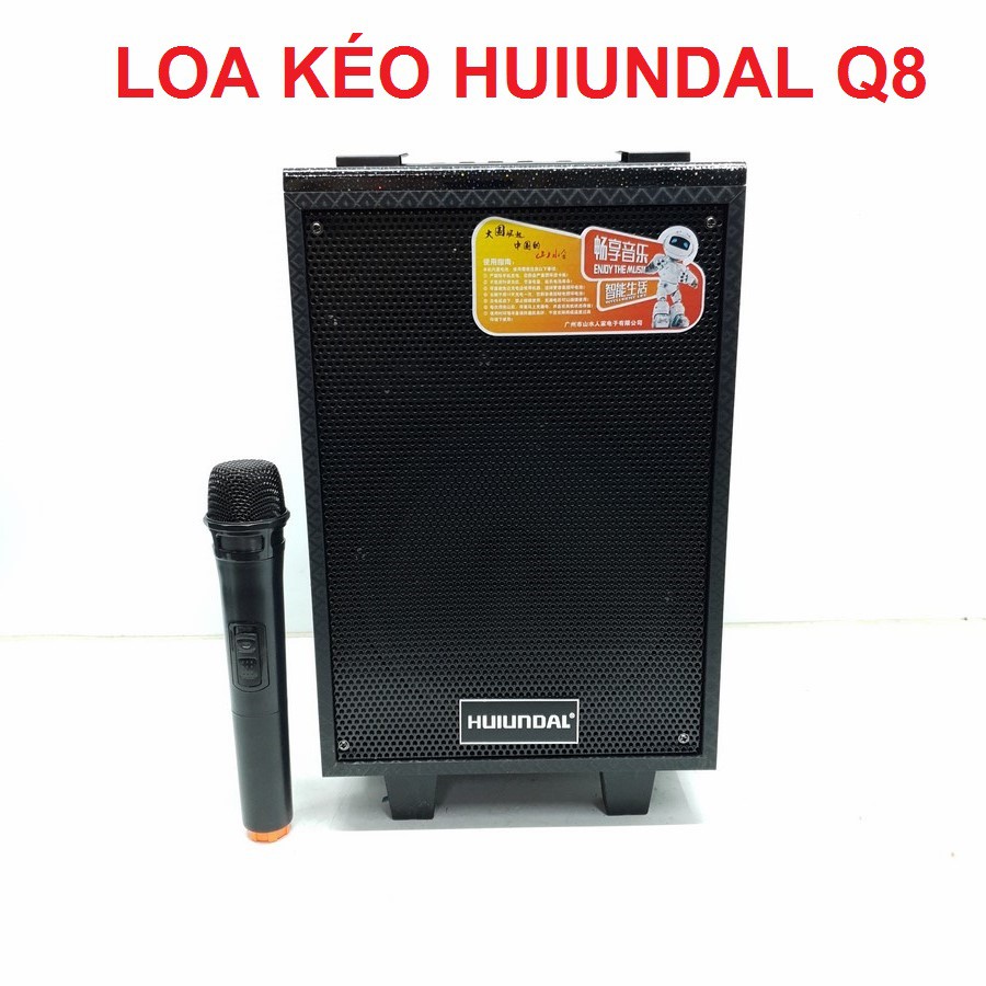 Loa kéo karaoke bluetooth HUIUNDAL Q8 - LOA 2 TẤC - BH 6 tháng ( Tặng Kèm Mic Không Dây )
