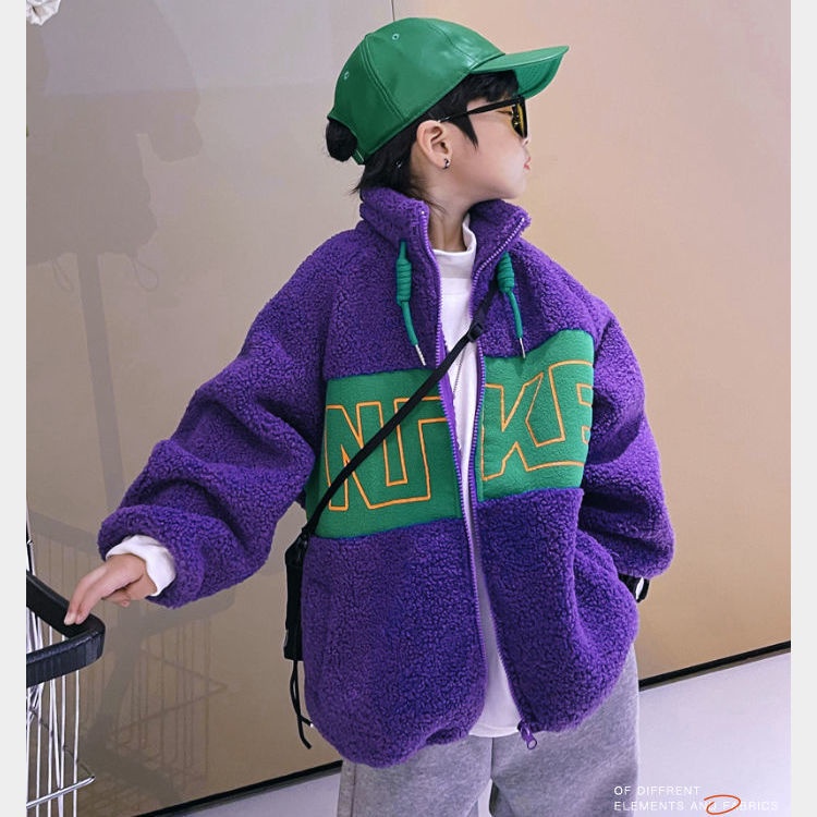 Áo khoác cashmere phối khóa kéo thiết kế mới thời trang theo phong cách hàn quốc cho bé
