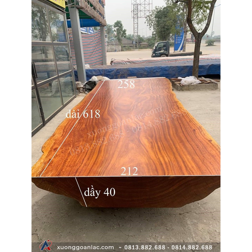 Siêu phẩm phản gỗ cẩm hồng 1 tấm cực khủng 618x258x40cm
