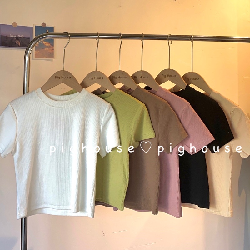 Áo thun nữ chất tăm cao cấp ôm dáng croptop nhiều màu xinh