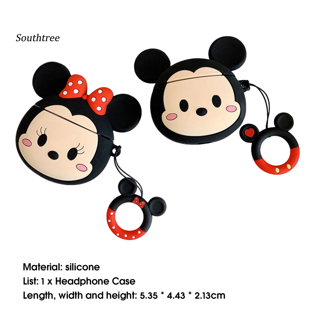 Vỏ Bảo Vệ Hộp Sạc Tai Nghe Bluetooth Hình Minnie-Mickey Dễ Lắp Đặt