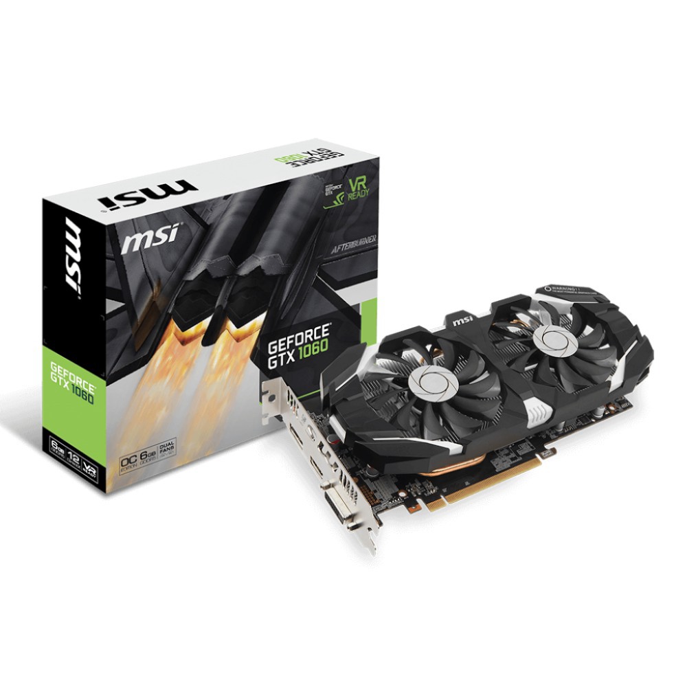 VGA CŨ MSI GTX1060 6GT OC V2 ( TIGER ) BẢN 6GB / 192 BIT / DDR5 95