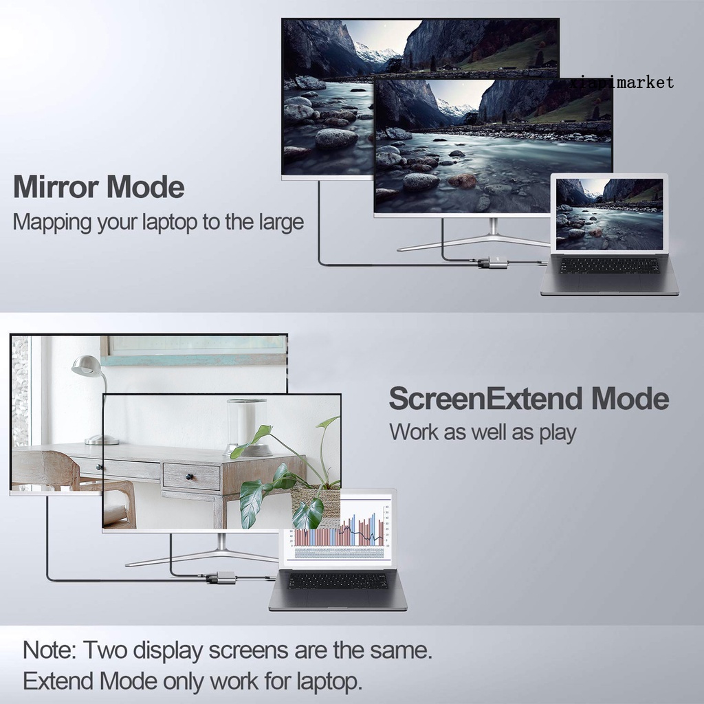 LOP_4-in-1 Type-C Hub 4K VGA 1080P Dual Screen Display PD USB 3.0 USB-C Docking Station