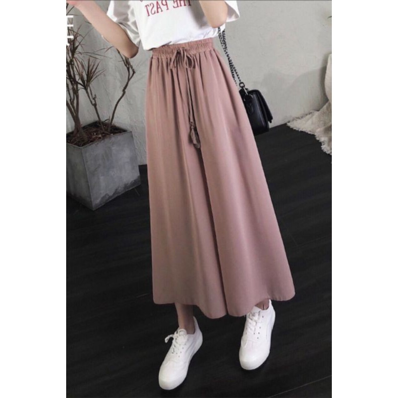 Quần culottes vôn ống rộng 2 lớp