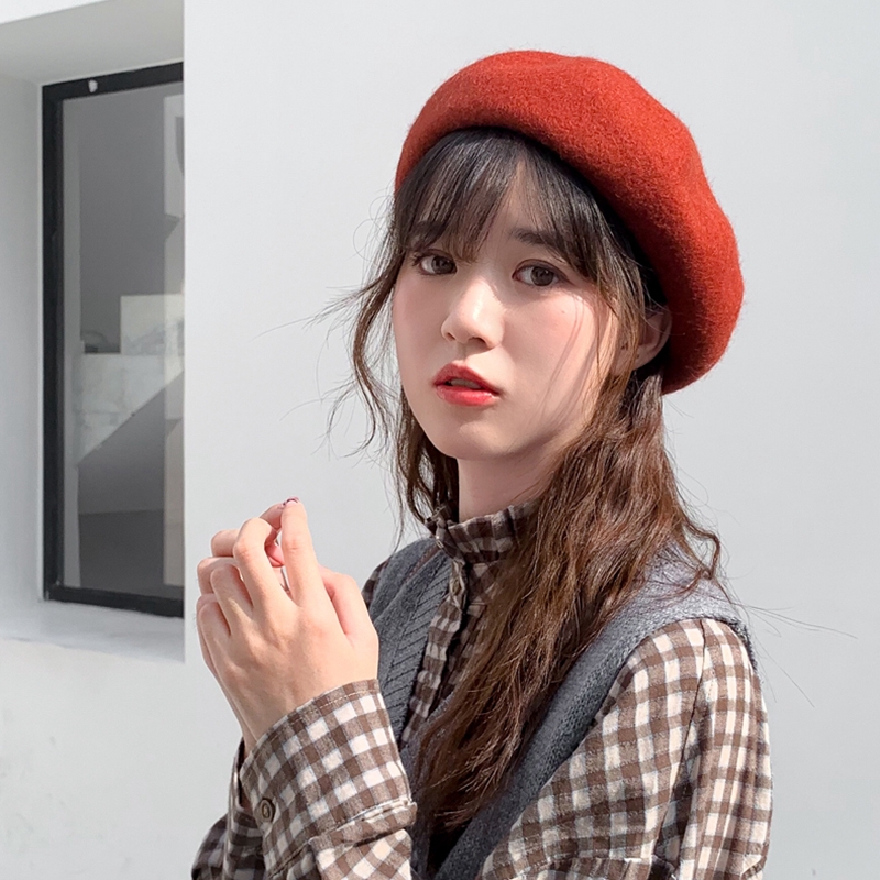 Mũ beret len phong cách Hàn Quốc thanh lịch cho nữ